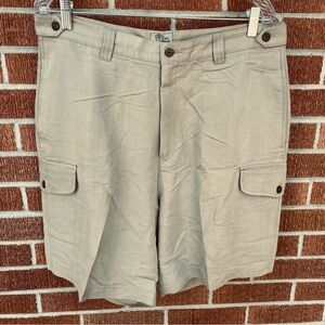 Vintage Red Turtle Men’s Casual Cargo Shorts SZ 36 Khaki High Rise Flat Front 8”